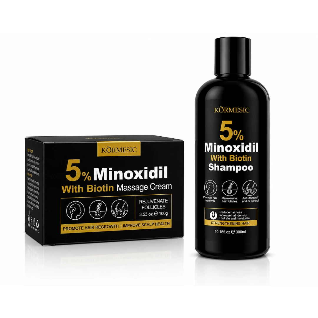 Kormesic 5% Minoxidil with Biotin Shampoo & Massage Cream