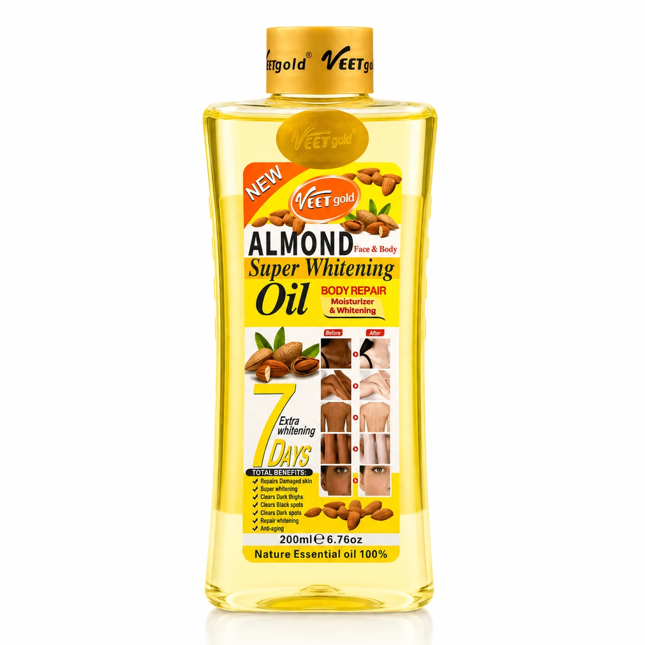 Veetgold Almond Super Whitening Oil – Face & Body 200ml